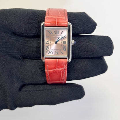 Cartier Tank 31mm Pink Dial Watch Ref# W5200000 - Happy Jewelers Fine Jewelry Lifetime Warranty