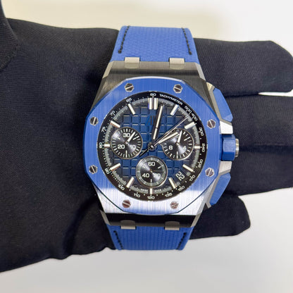Audemars Piguet Royal Oak Offshore 43mm Blue Dial Watch Ref# 26420CE.OO.A043VE.01 - Happy Jewelers Fine Jewelry Lifetime Warranty