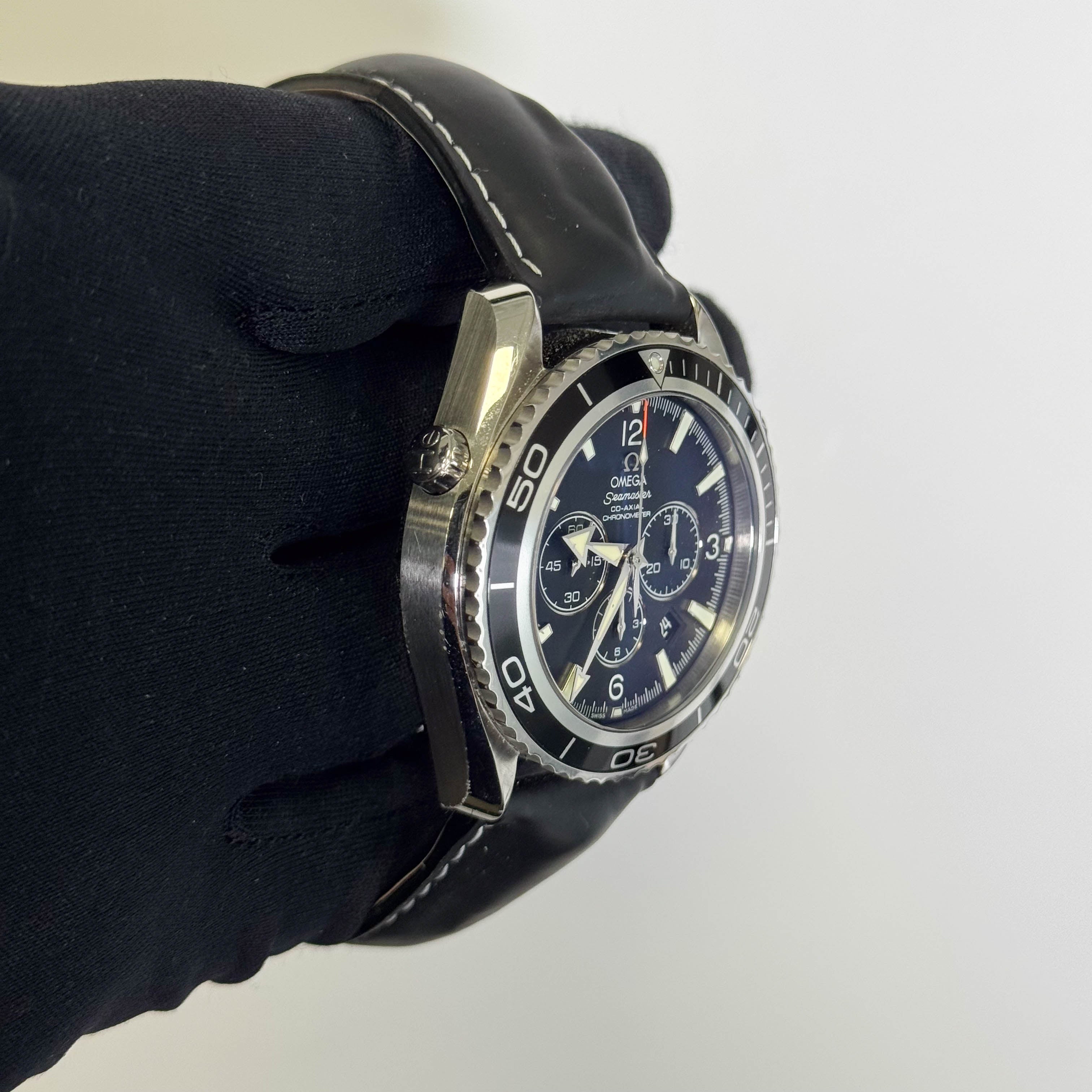 Omega Seamaster Planet Ocean Chronograph 45mm Black Dial Watch Ref# 2910.50.81 - Happy Jewelers Fine Jewelry Lifetime Warranty