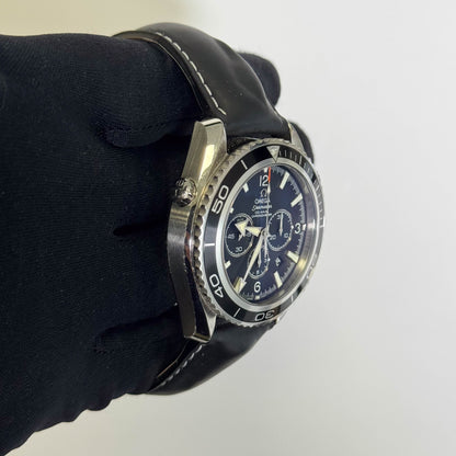Omega Seamaster Planet Ocean Chronograph 45mm Black Dial Watch Ref# 2910.50.81 - Happy Jewelers Fine Jewelry Lifetime Warranty