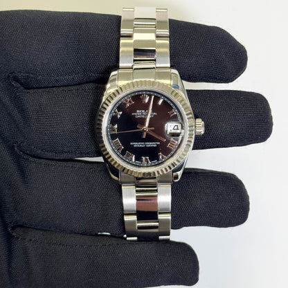 Rolex Datejust 31mm Black  Dial Watch Ref# 178274