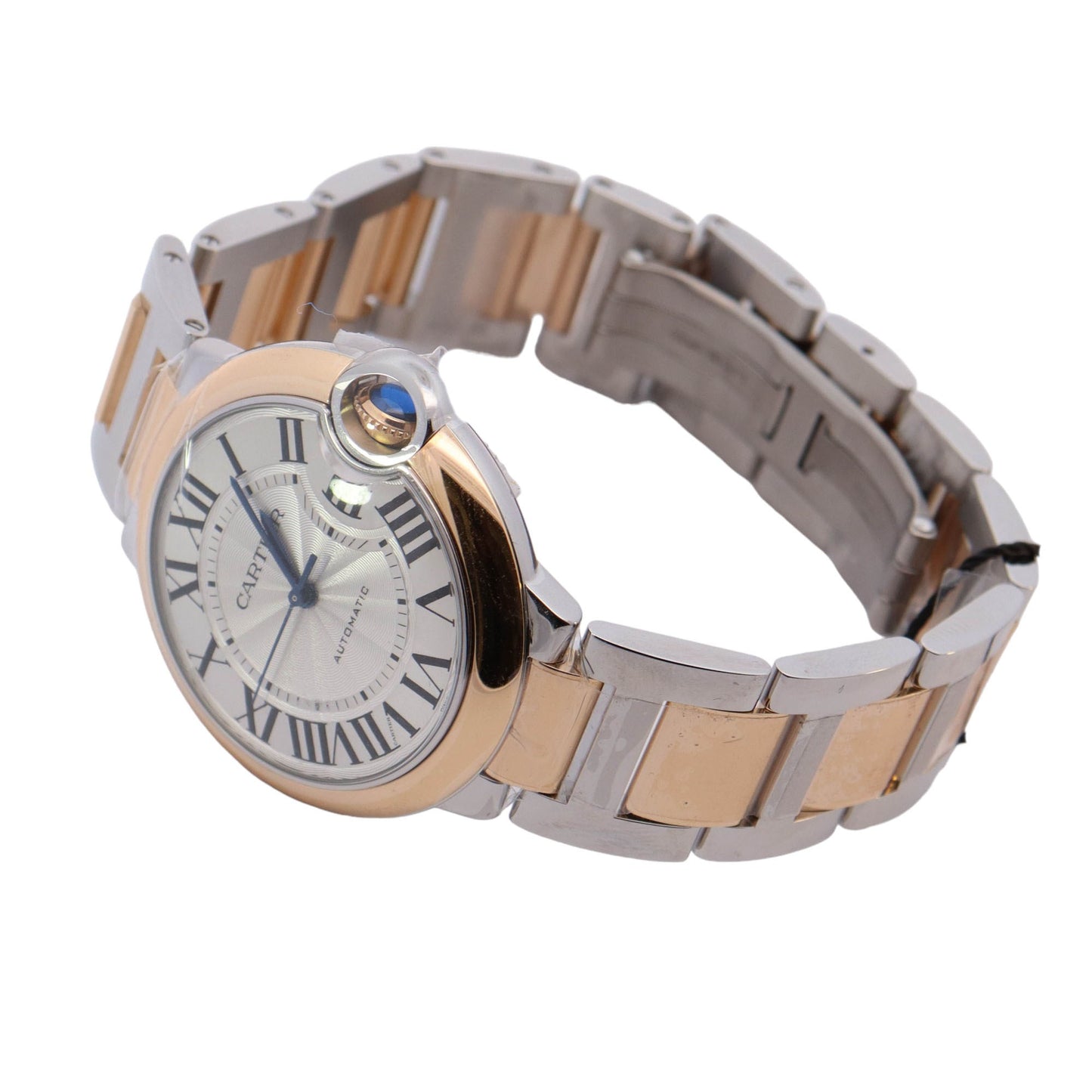 Cartier Ballon Bleu Two Tone Stainless Steel & Yellow Gold Silver Roman Dial Watch  Reference #: W2BB0038 - Happy Jewelers Fine Jewelry Lifetime Warranty