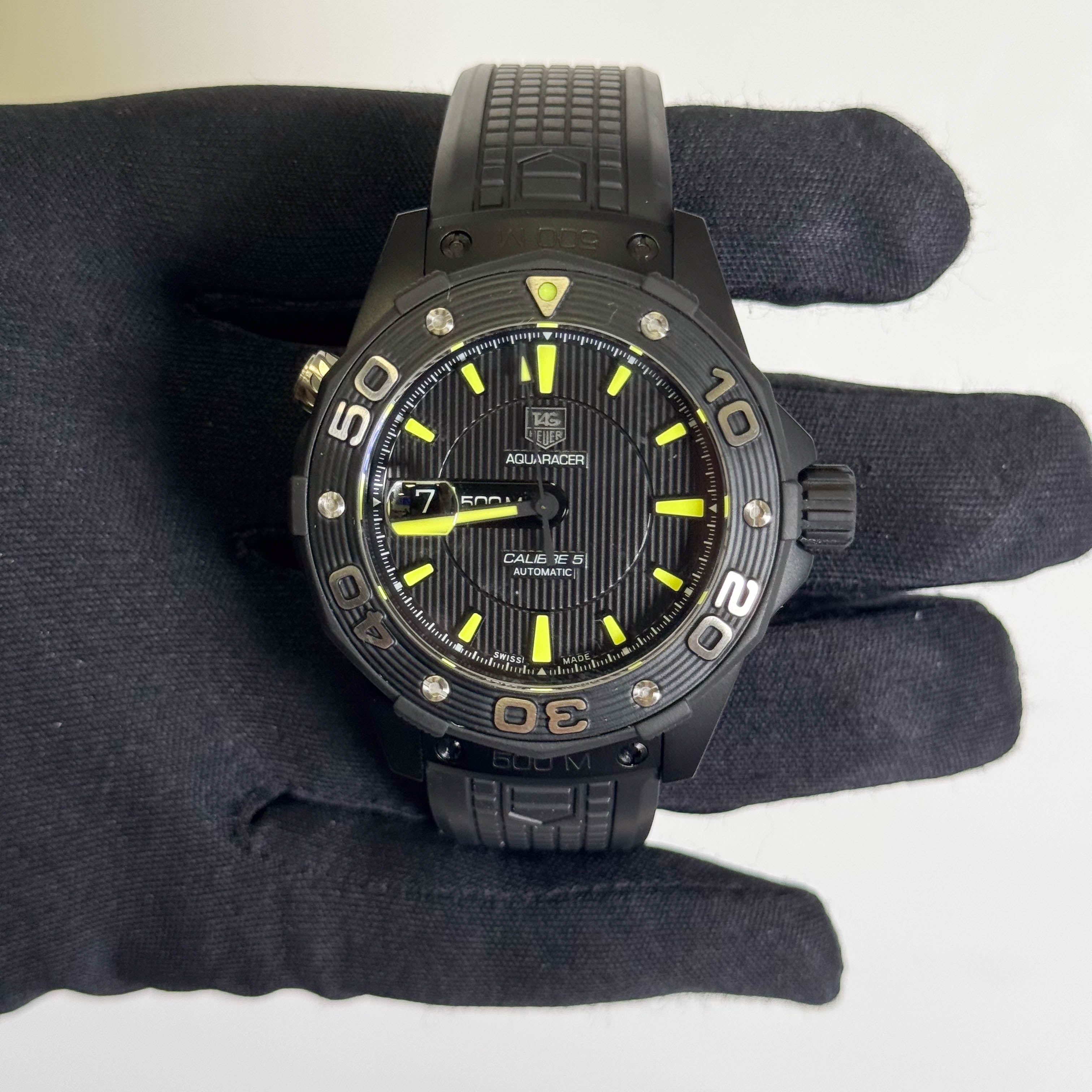 Tag Heuer Aquaracer 43mm Black Dial Watch Ref# WAJ2180.FT6015 - Happy Jewelers Fine Jewelry Lifetime Warranty