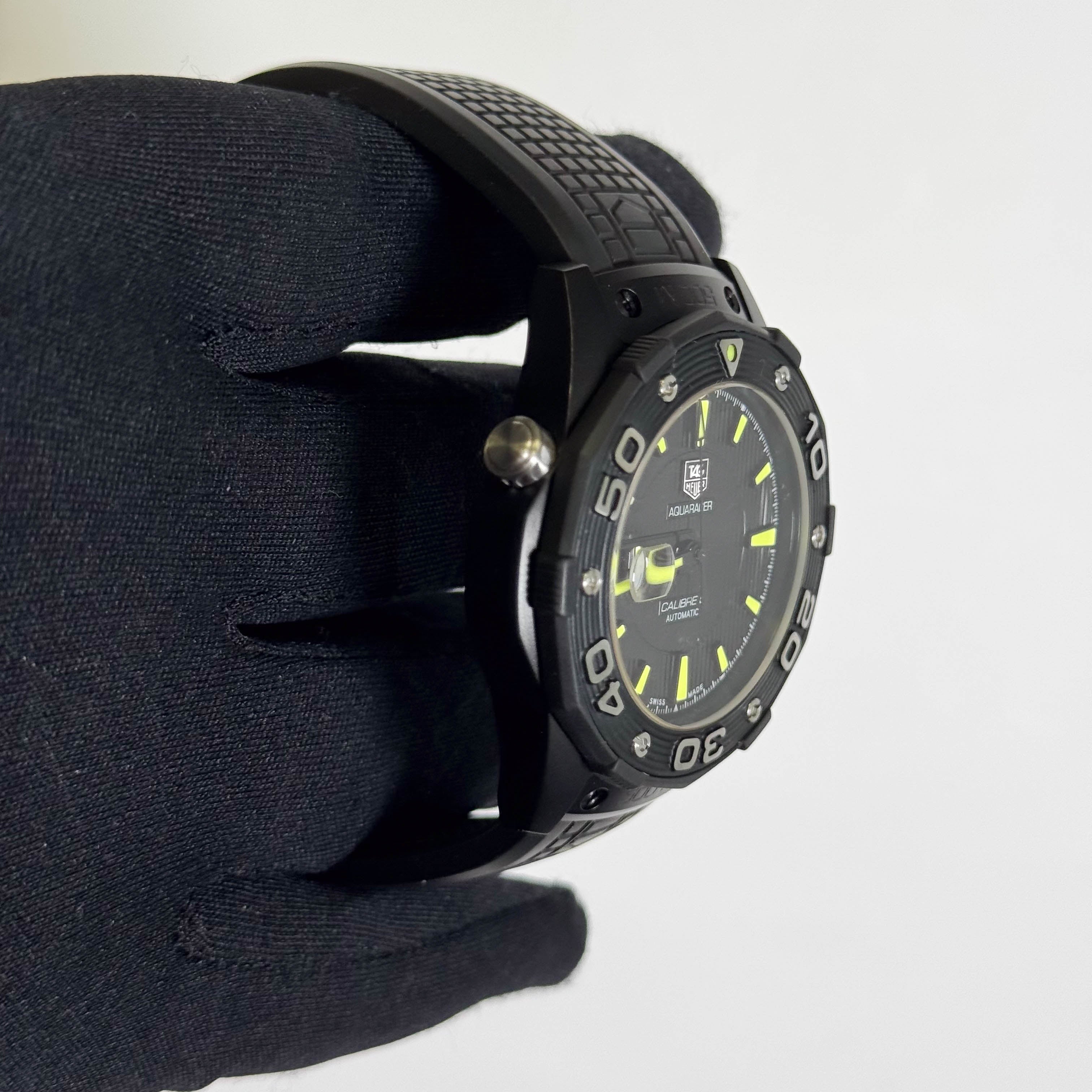 Tag Heuer Aquaracer 43mm Black Dial Watch Ref# WAJ2180.FT6015 - Happy Jewelers Fine Jewelry Lifetime Warranty