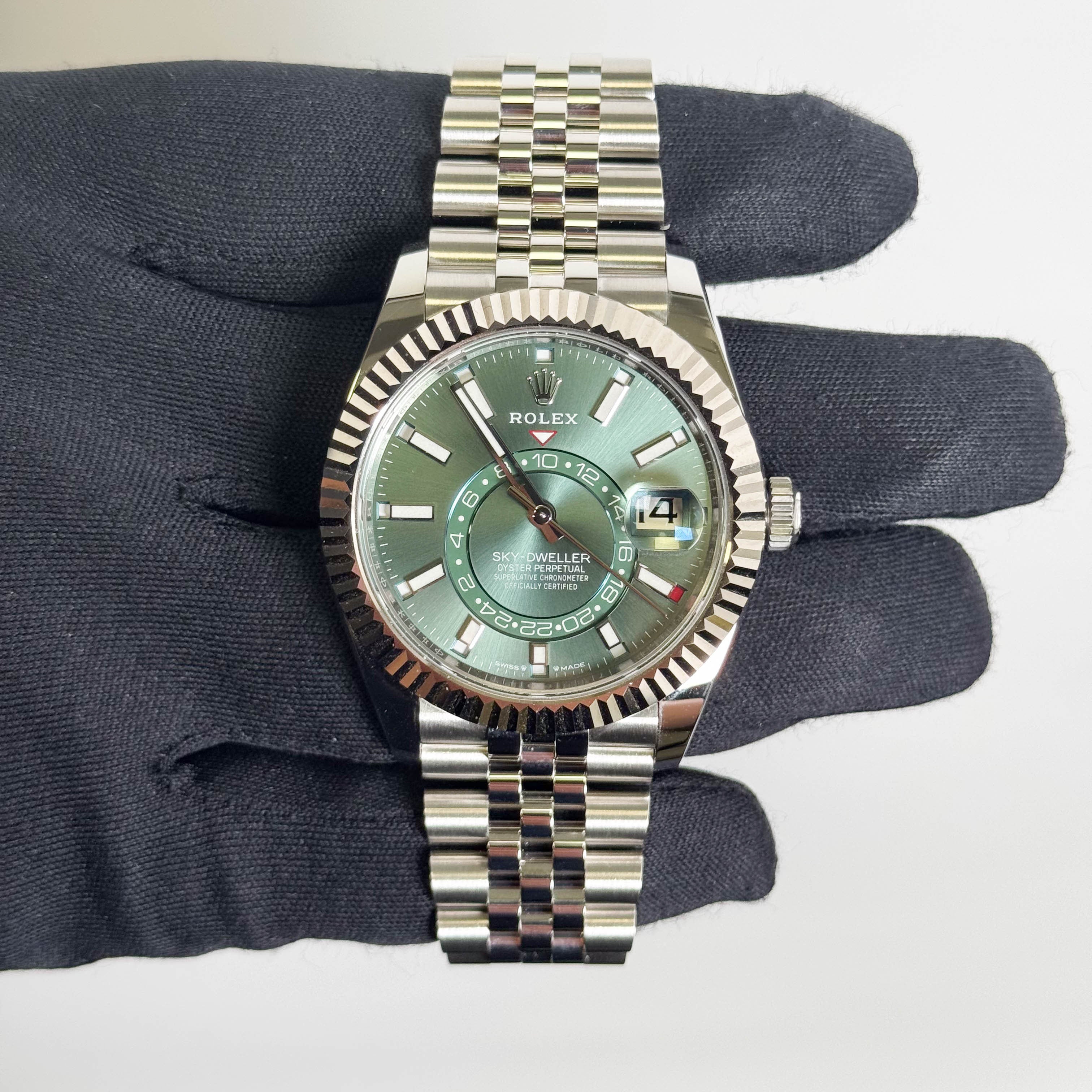 Rolex Sky-Dweller 42mm Green Dial Watch Ref# 336934 - Happy Jewelers Fine Jewelry Lifetime Warranty
