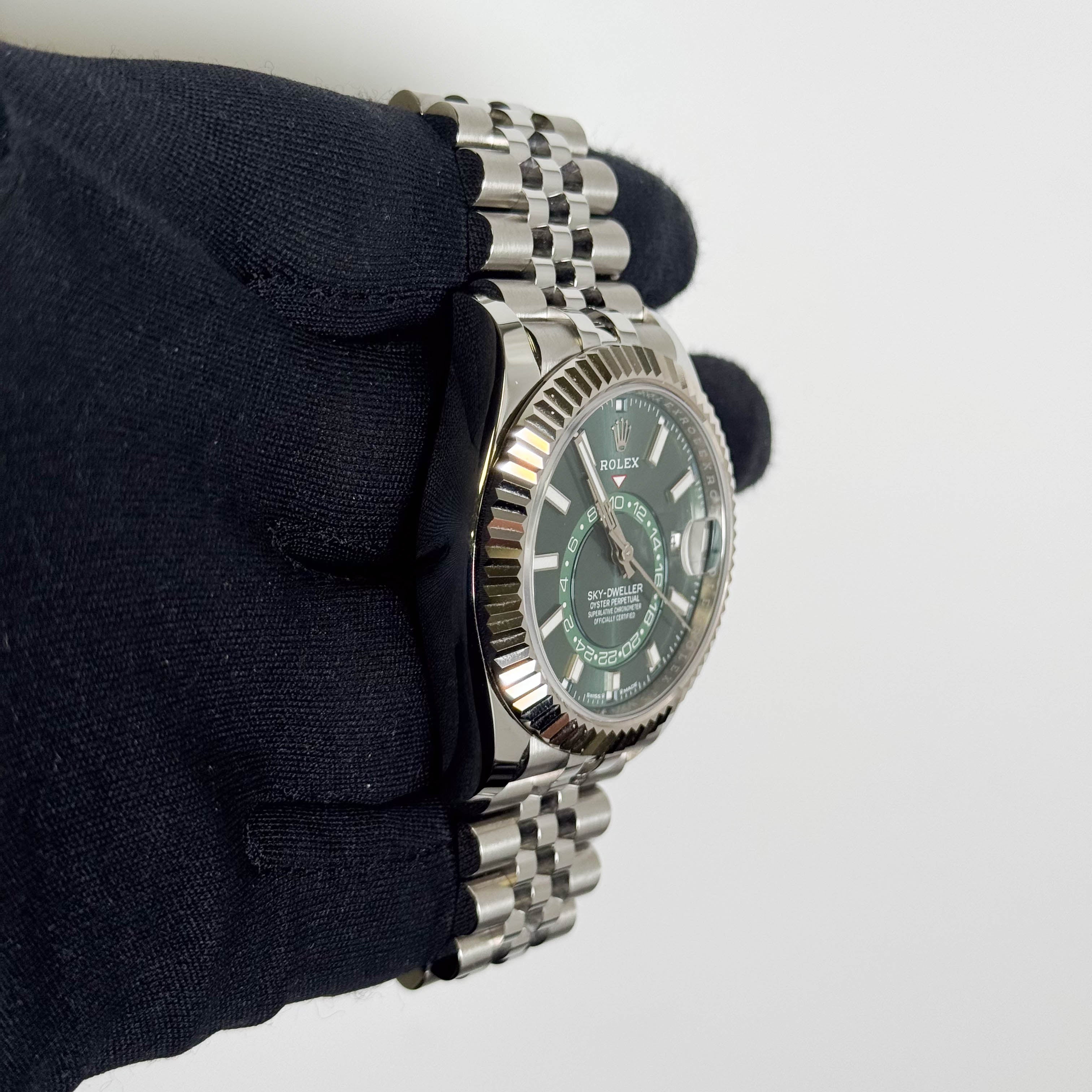 Rolex Sky-Dweller 42mm Green Dial Watch Ref# 336934 - Happy Jewelers Fine Jewelry Lifetime Warranty