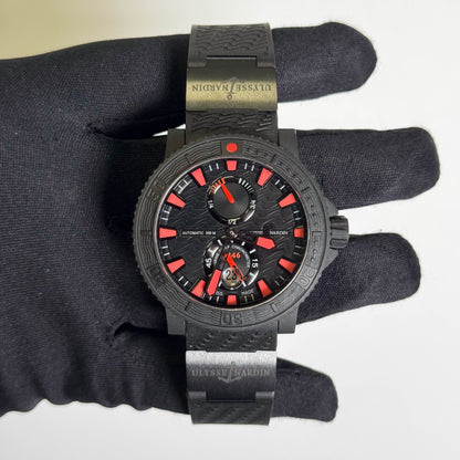 Ulysse Nardin Maxi Marine Diver Black Sea 45mm Black Wave Dial Watch Ref# 263-92-3C - Happy Jewelers Fine Jewelry Lifetime Warranty
