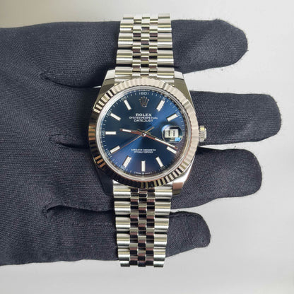 Rolex Datejust 41mm Blue Dial Watch Ref# 126334 - Happy Jewelers Fine Jewelry Lifetime Warranty