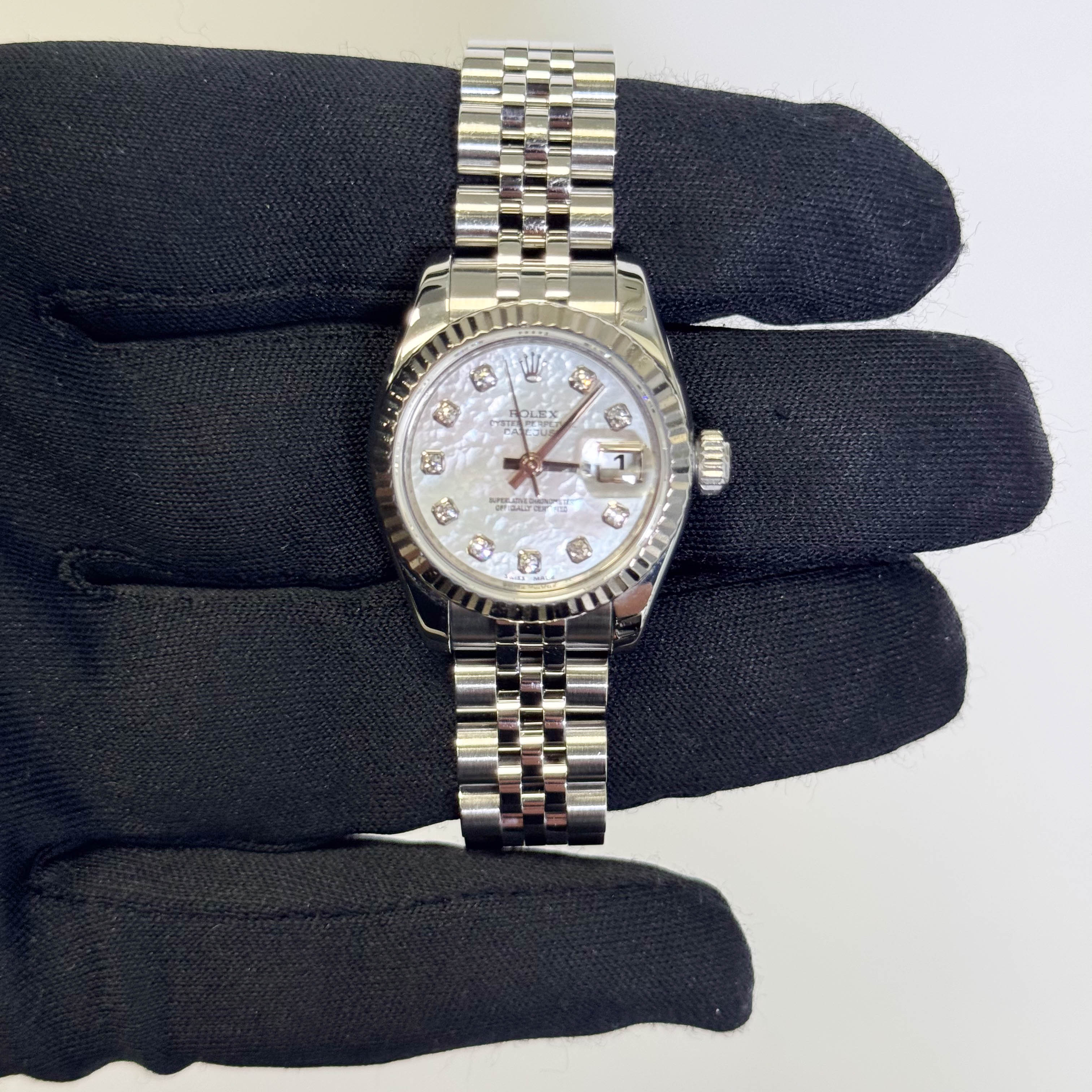 Rolex Datejust 26mm MOP Dial Watch Ref# 179174 - Happy Jewelers Fine Jewelry Lifetime Warranty