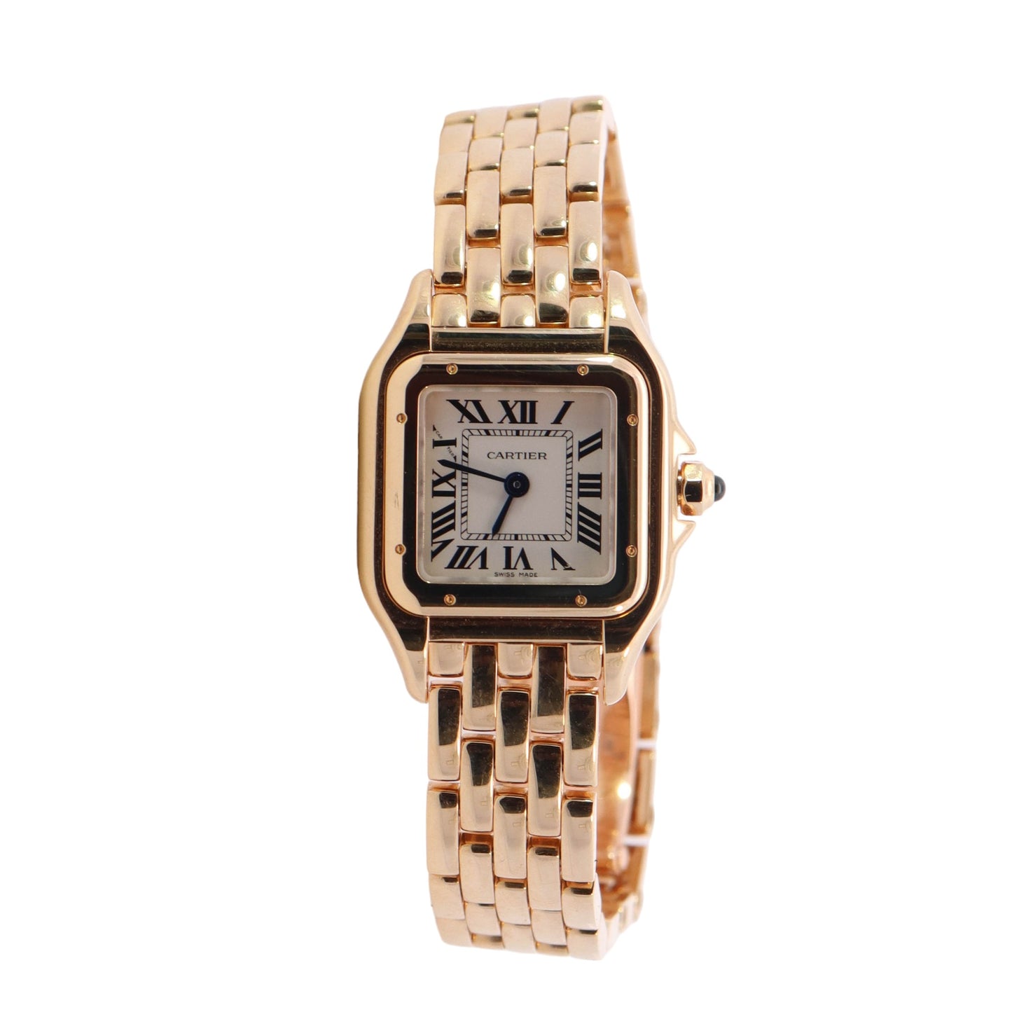 Cartier Panthere 18k Yellow Gold 23x30mm Small Model Ivory Roman Dial Watch Reference #: WGPN0038