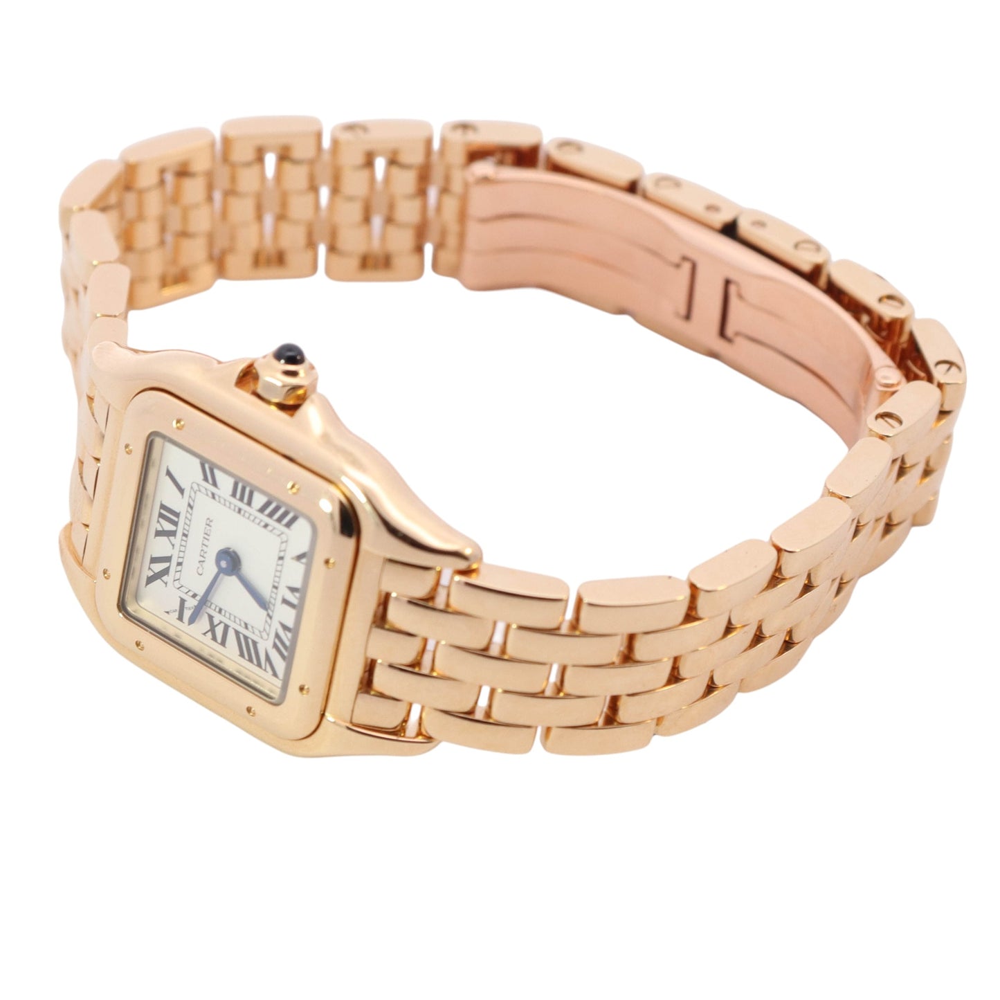 Cartier Panthere 18k Yellow Gold 23x30mm Small Model Ivory Roman Dial Watch Reference #: WGPN0038