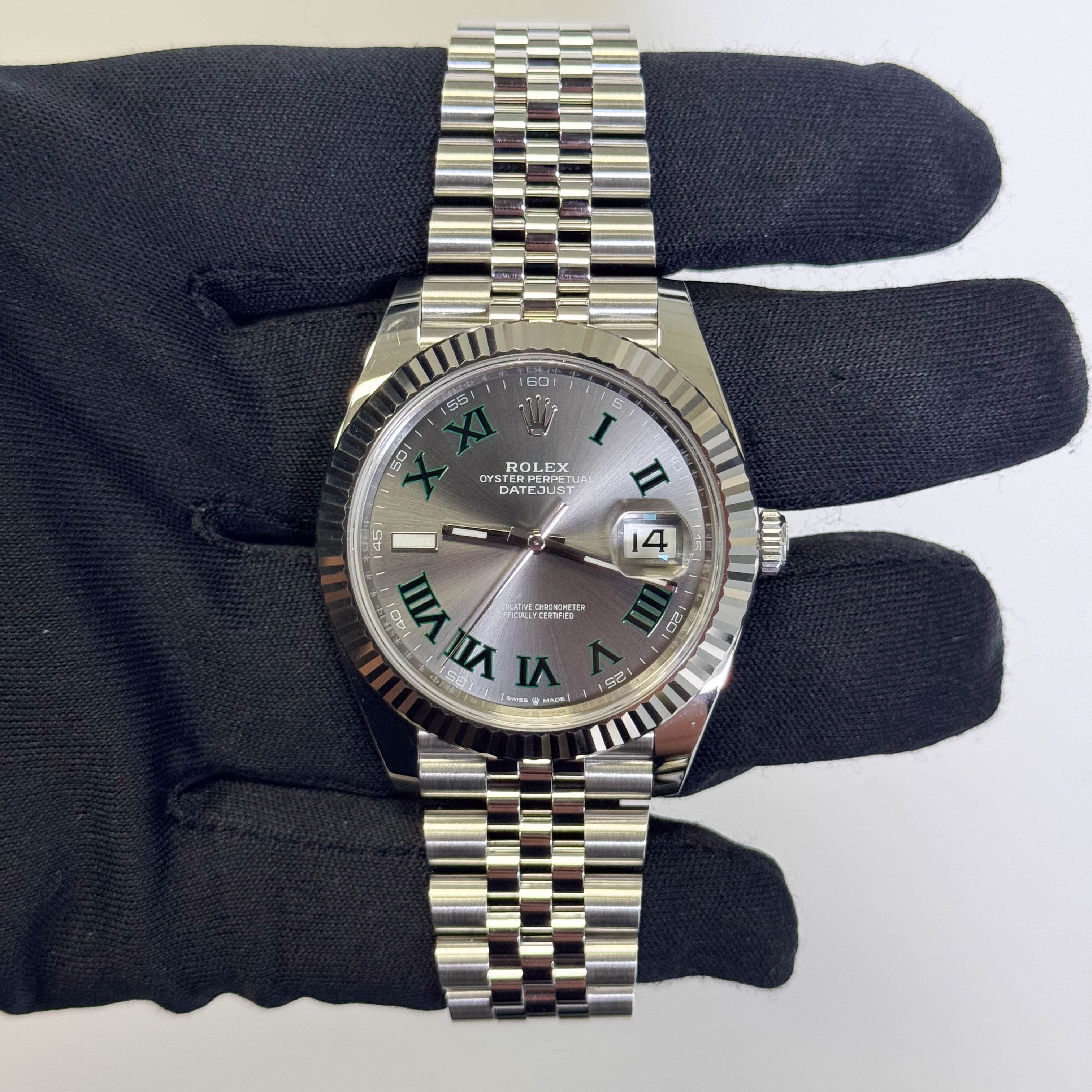 Rolex Datejust 41mm Wimbledon Dial Watch Ref# 126334 - Happy Jewelers Fine Jewelry Lifetime Warranty