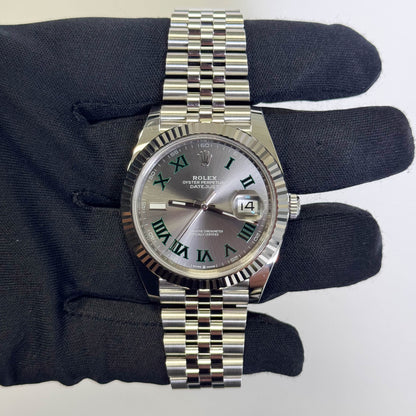 Rolex Datejust 41mm Wimbledon Dial Watch Ref# 126334 - Happy Jewelers Fine Jewelry Lifetime Warranty