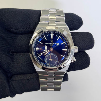 Vacheron Constantin Overseas Dual Time 41mm Blue Stick Dial Watch Ref# 7900V/110A-B334 - Happy Jewelers Fine Jewelry Lifetime Warranty