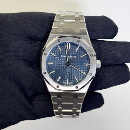 Audemars Piguet Royal Oak 41mm Blue Dial Watch Ref# 15500ST.OO.1220ST.01 - Happy Jewelers Fine Jewelry Lifetime Warranty