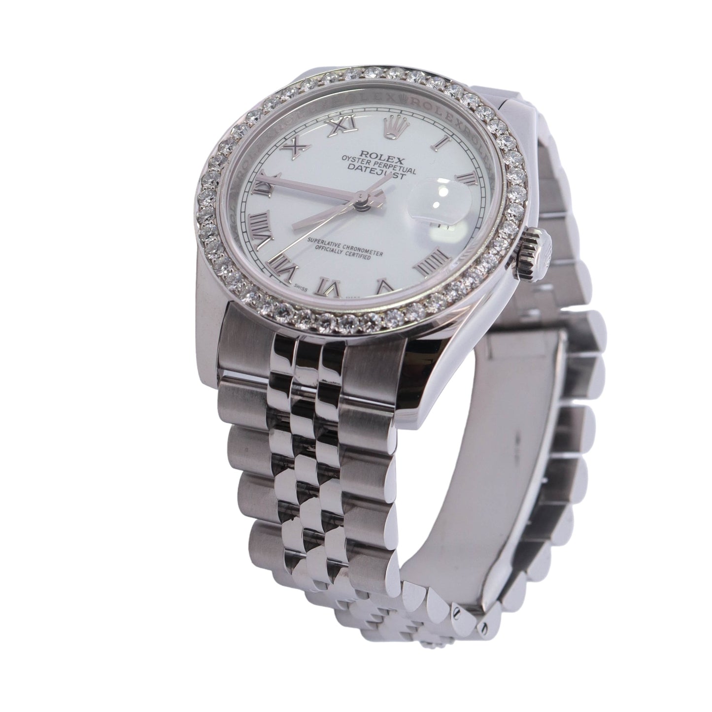 Rolex Datejust Stainless Steel 36mm White Roman Dial Watch Ref# 116234