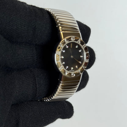 Bvlgari Tubagos 26mm Black Dial Watch Ref# BB262TS - Happy Jewelers Fine Jewelry Lifetime Warranty