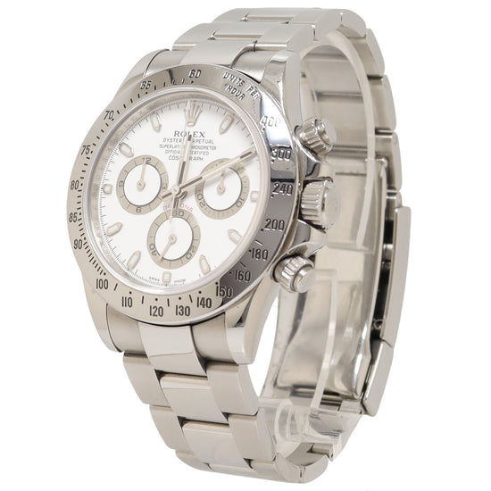 Rolex Daytona Stainless Steel 40mm White Chronograph Dial Watch Reference#: 116520 - Happy Jewelers Fine Jewelry Lifetime Warranty