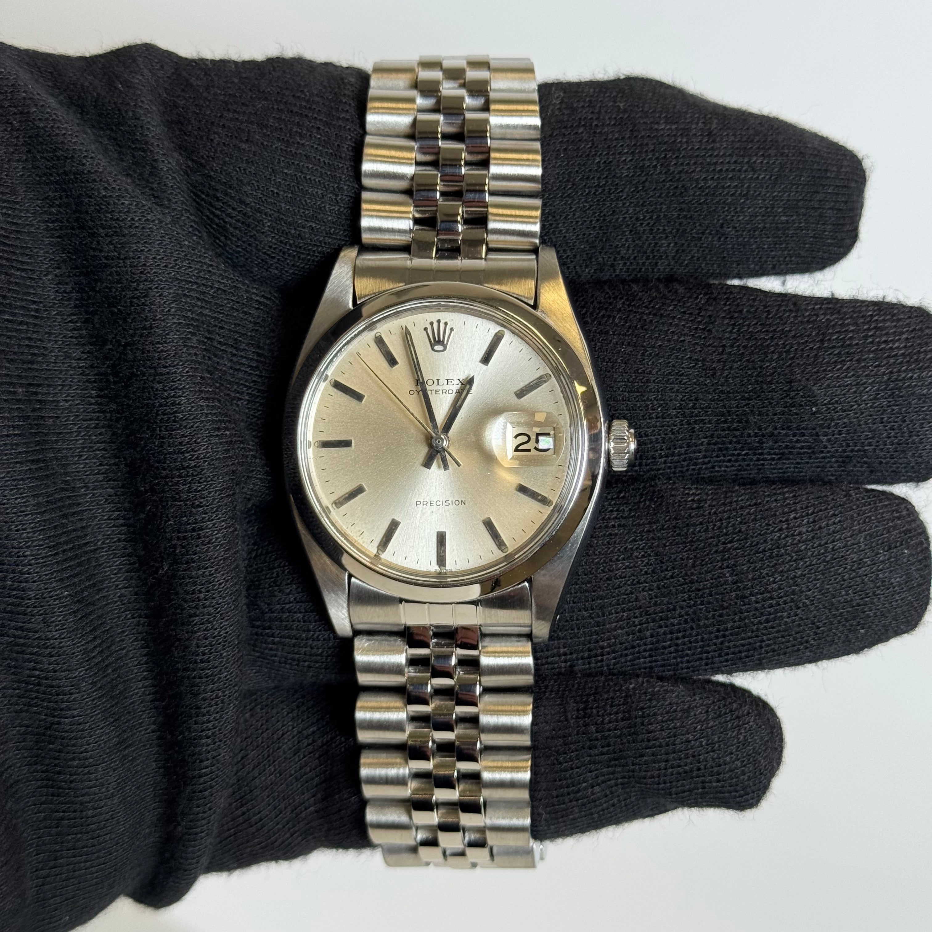Rolex Oysterdate 34mm Silver Dial Watch Ref# 2618 - Happy Jewelers Fine Jewelry Lifetime Warranty