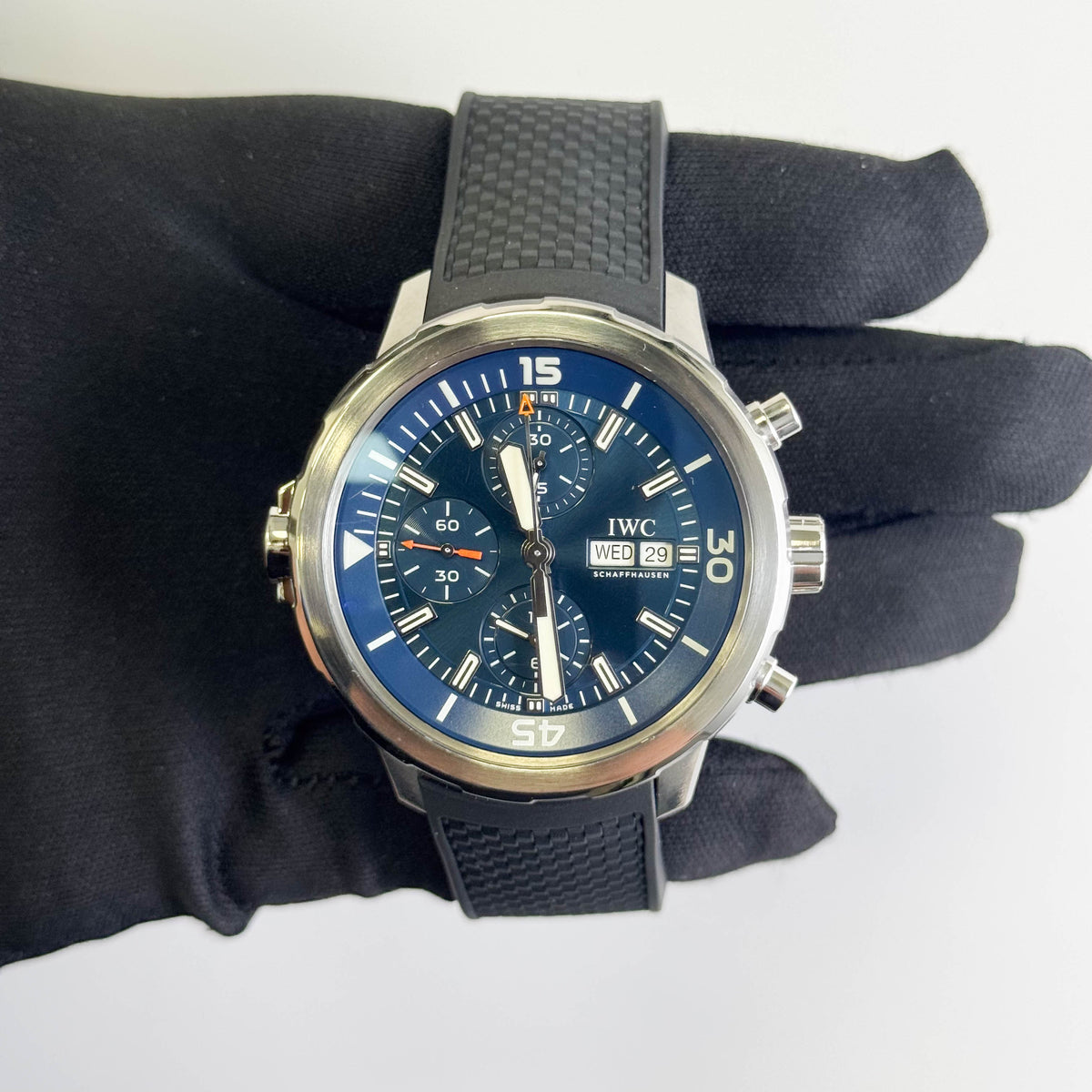 IWC Aquatimer Chronograph Edition “Expedition Jacques-Yves Cousteau” 42mm Blue Chronograph Dial Watch Ref# IW376805