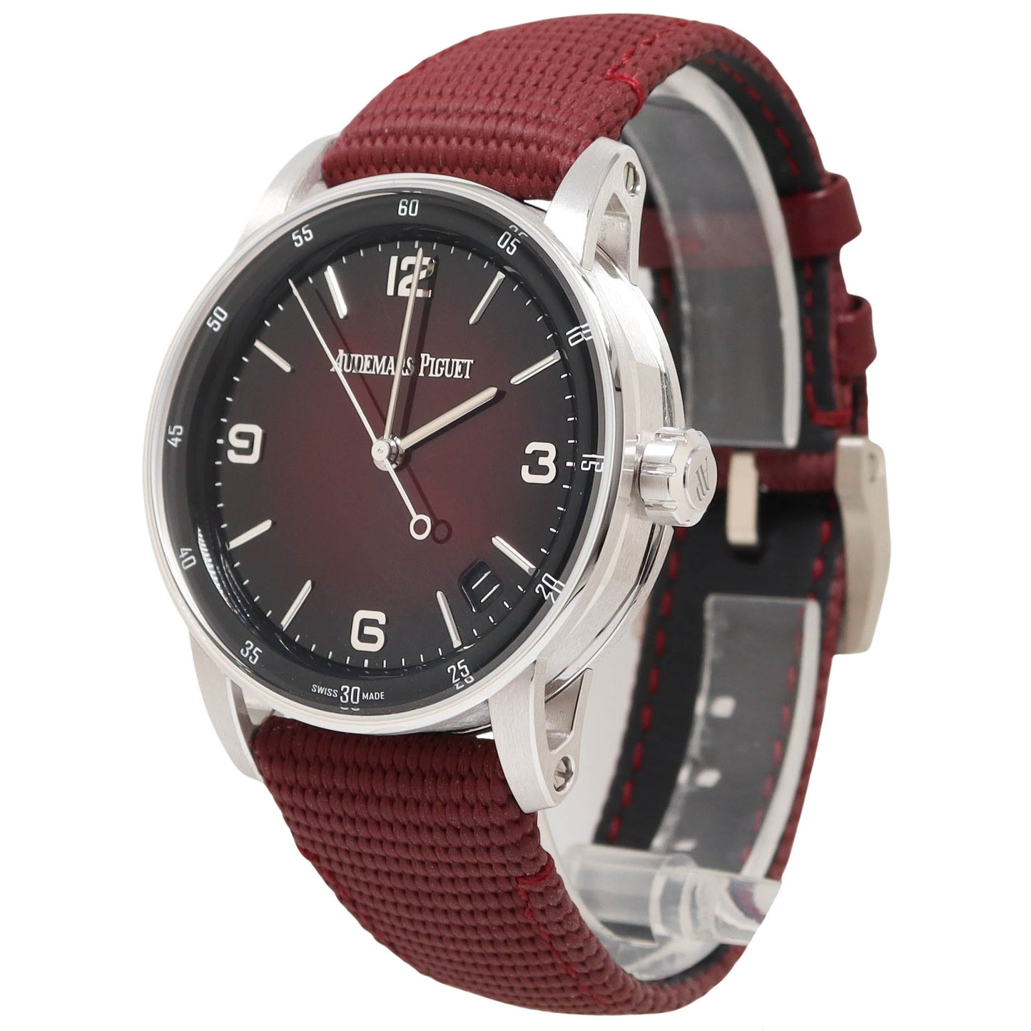 Audemars Piget Code 11.59 41mm White Gold Smoke Burgundy Dial Watch Reference# 15210BC.OO.A500KB.01 - Happy Jewelers Fine Jewelry Lifetime Warranty