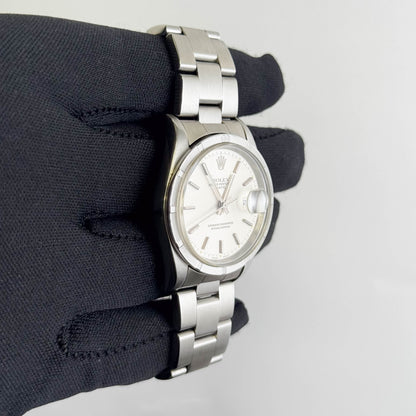 Rolex Oyster Perpetual Date 34mm Silver Dial Watch Ref# 15210