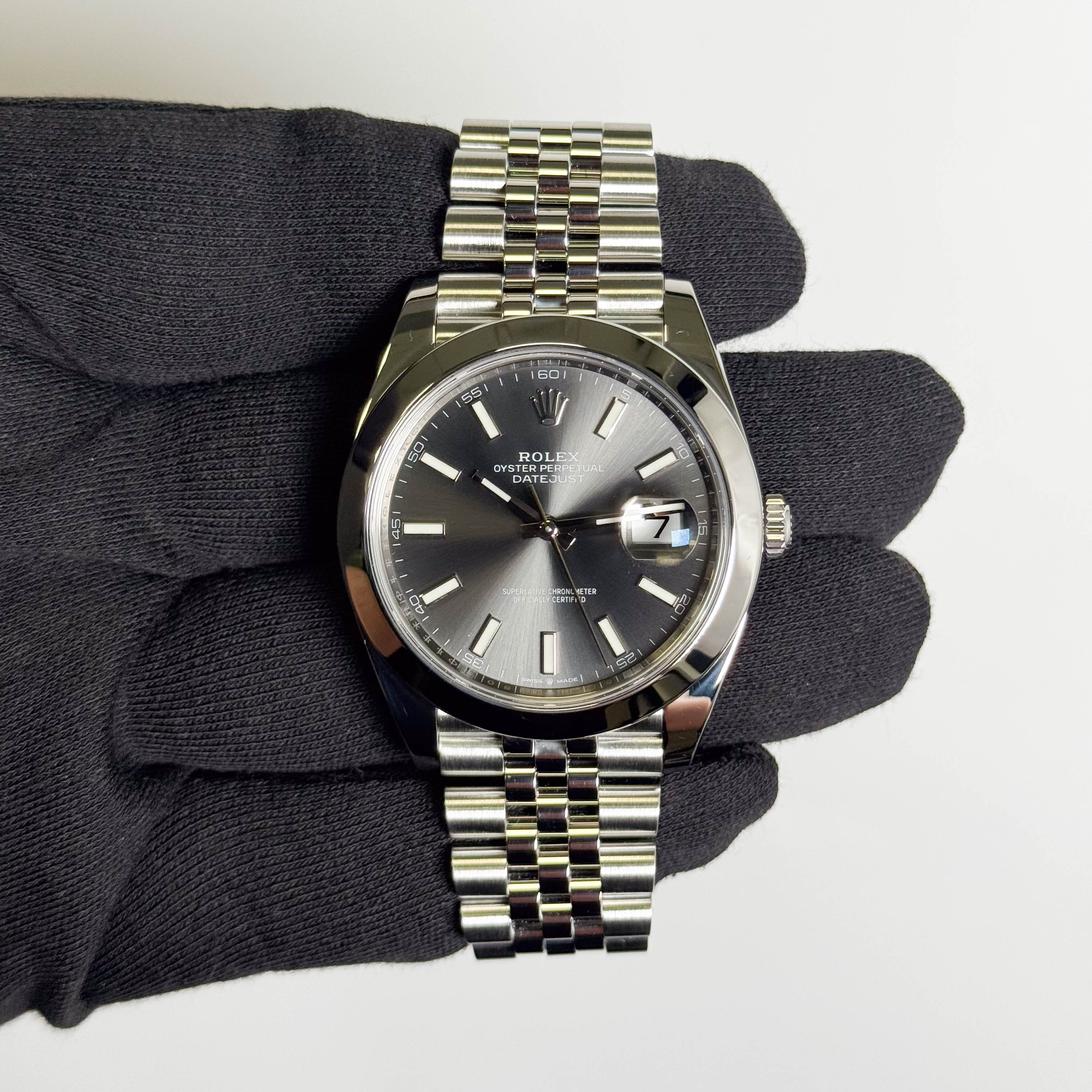 Rolex Datejust 41mm Rhodium Dial Watch Ref# 126300