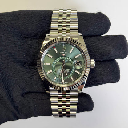 Rolex Sky-Dweller 42mm Green Dial Watch Ref# 336934 - Happy Jewelers Fine Jewelry Lifetime Warranty