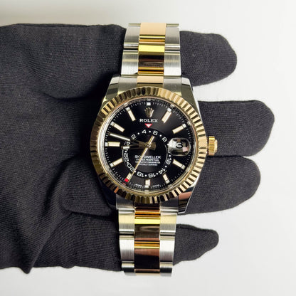 Rolex Sky-Dweller 42mm Black Dial Watch Ref# 326933