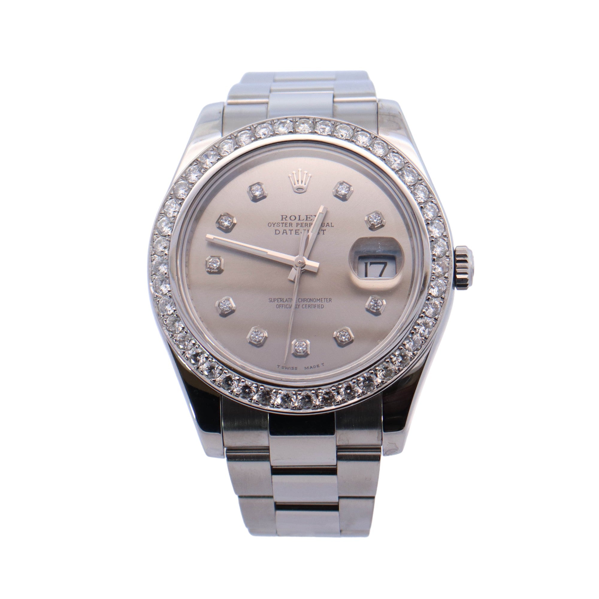 Rolex Datejust Stainless Steel 41mm Grey Diamond Dot Dial Watch  Reference #: 116300 - Happy Jewelers Fine Jewelry Lifetime Warranty
