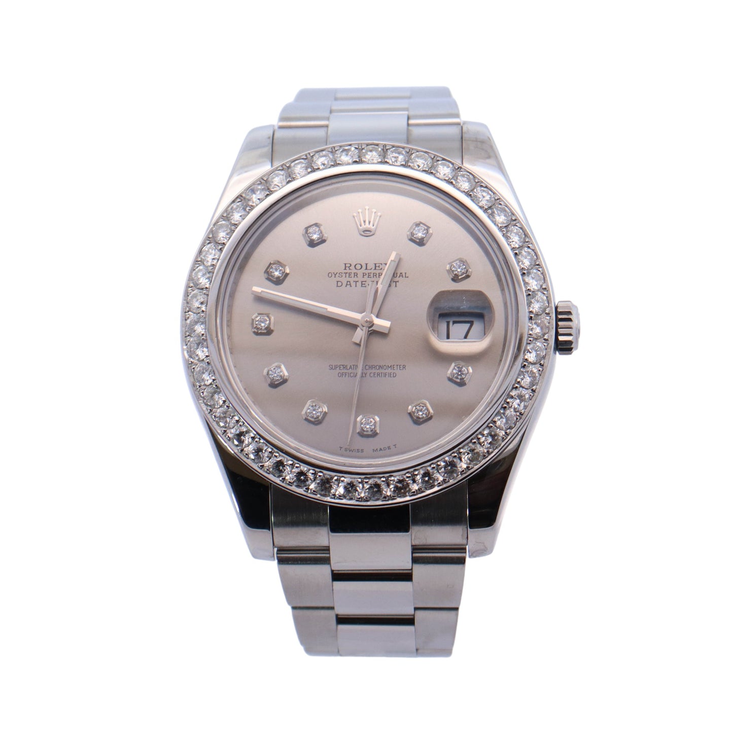 Rolex Datejust Stainless Steel 41mm Grey Diamond Dot Dial Watch  Reference #: 116300