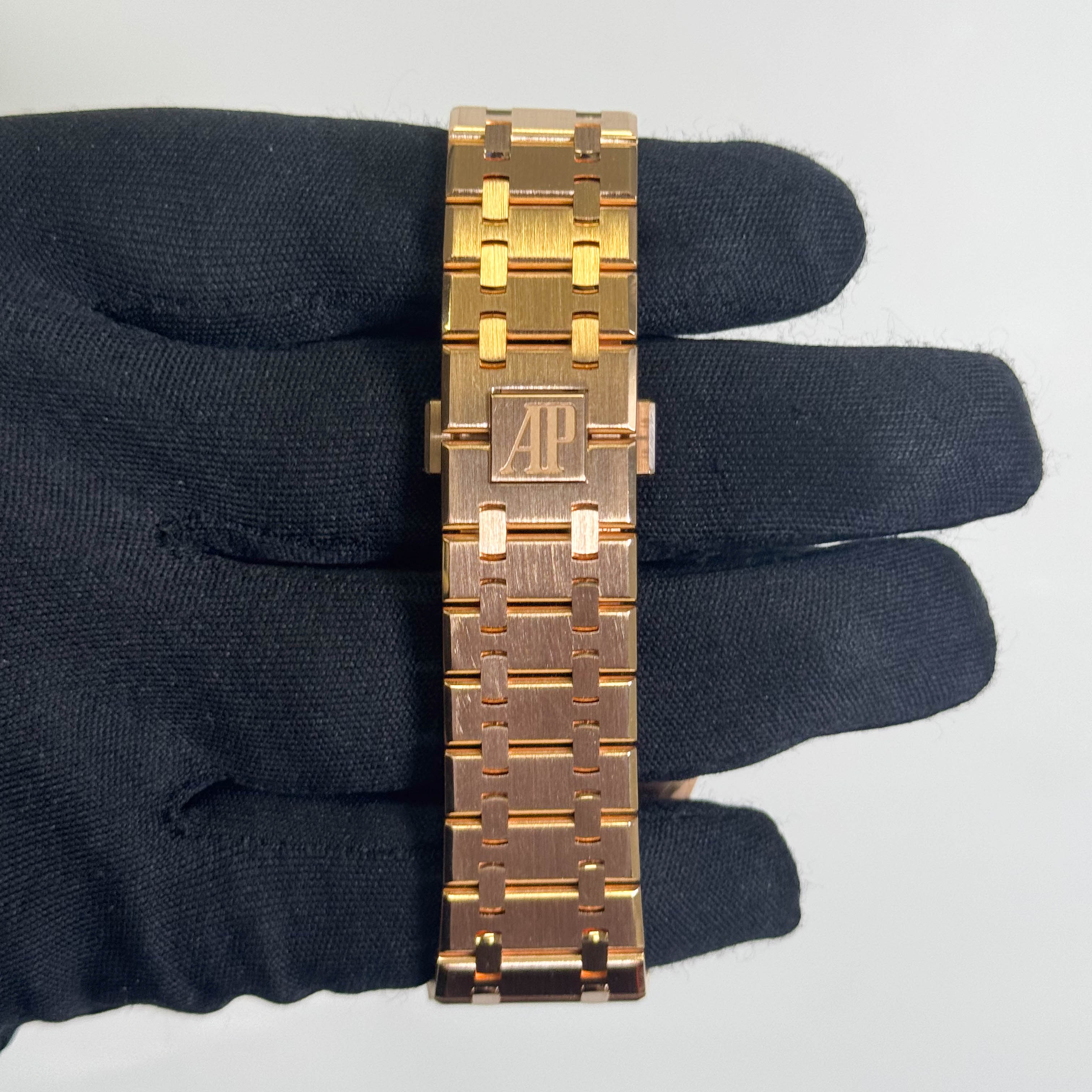 Audemars Piguet Royal Oak 50th Anniversary Rose Gold 41mm Black Stick Dial Watch Ref# 15500OR.OO.1220OR.01 - Happy Jewelers Fine Jewelry Lifetime Warranty