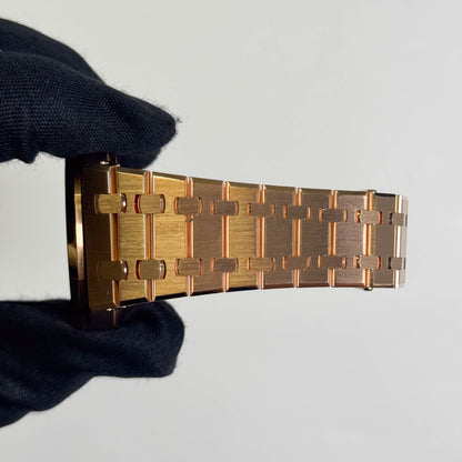Audemars Piguet Royal Oak 50th Anniversary Rose Gold 41mm Black Stick Dial Watch Ref# 15500OR.OO.1220OR.01 - Happy Jewelers Fine Jewelry Lifetime Warranty