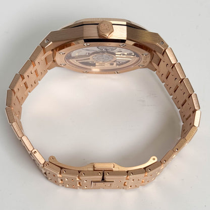 Audemars Piguet Royal Oak 50th Anniversary Rose Gold 41mm Black Stick Dial Watch Ref# 15500OR.OO.1220OR.01 - Happy Jewelers Fine Jewelry Lifetime Warranty