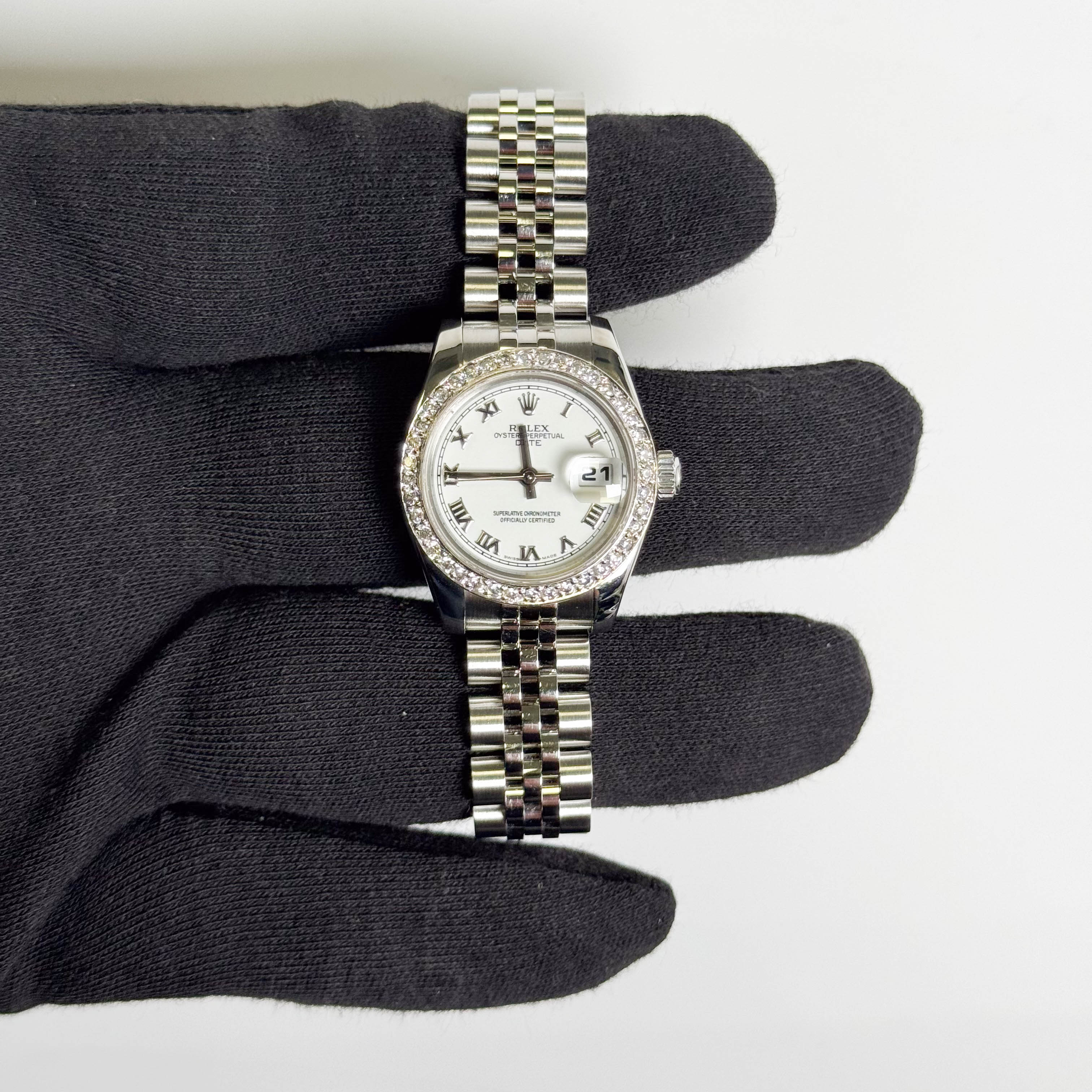 Rolex Datejust Stainless Steel 26mm White Dial Watch Ref# 179160