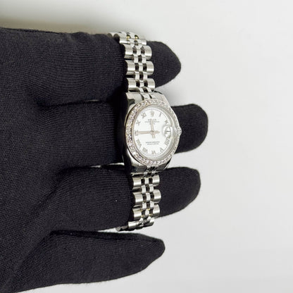 Rolex Datejust Stainless Steel 26mm White Dial Watch Ref# 179160