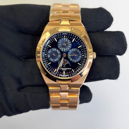 Vacheron Constantin Overseas Ultra Thin 41.5mm Blue Stick Dial Watch Ref# 4300V/120R-B509 - Happy Jewelers Fine Jewelry Lifetime Warranty