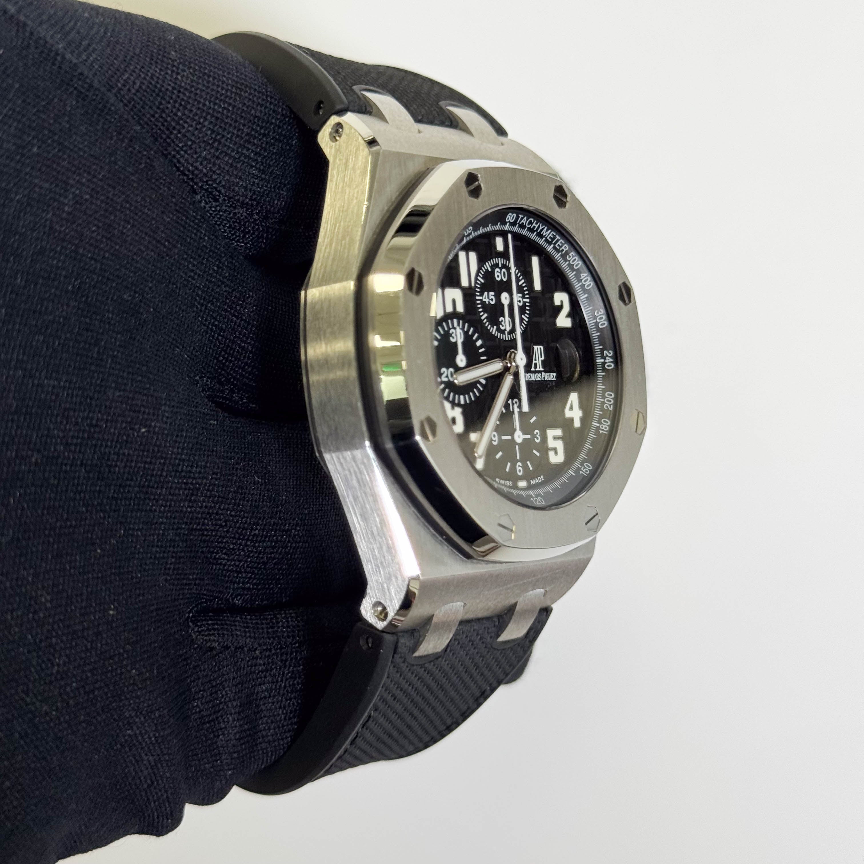Audemars Piguet Royal Oak 44mm Black Dial Watch Ref# 25721ST.OO.1000ST.08 - Happy Jewelers Fine Jewelry Lifetime Warranty