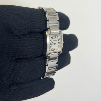 Cartier Tank Stainless Steel 20mm Ivory Dial Watch Ref# W51008Q3 - Happy Jewelers Fine Jewelry Lifetime Warranty