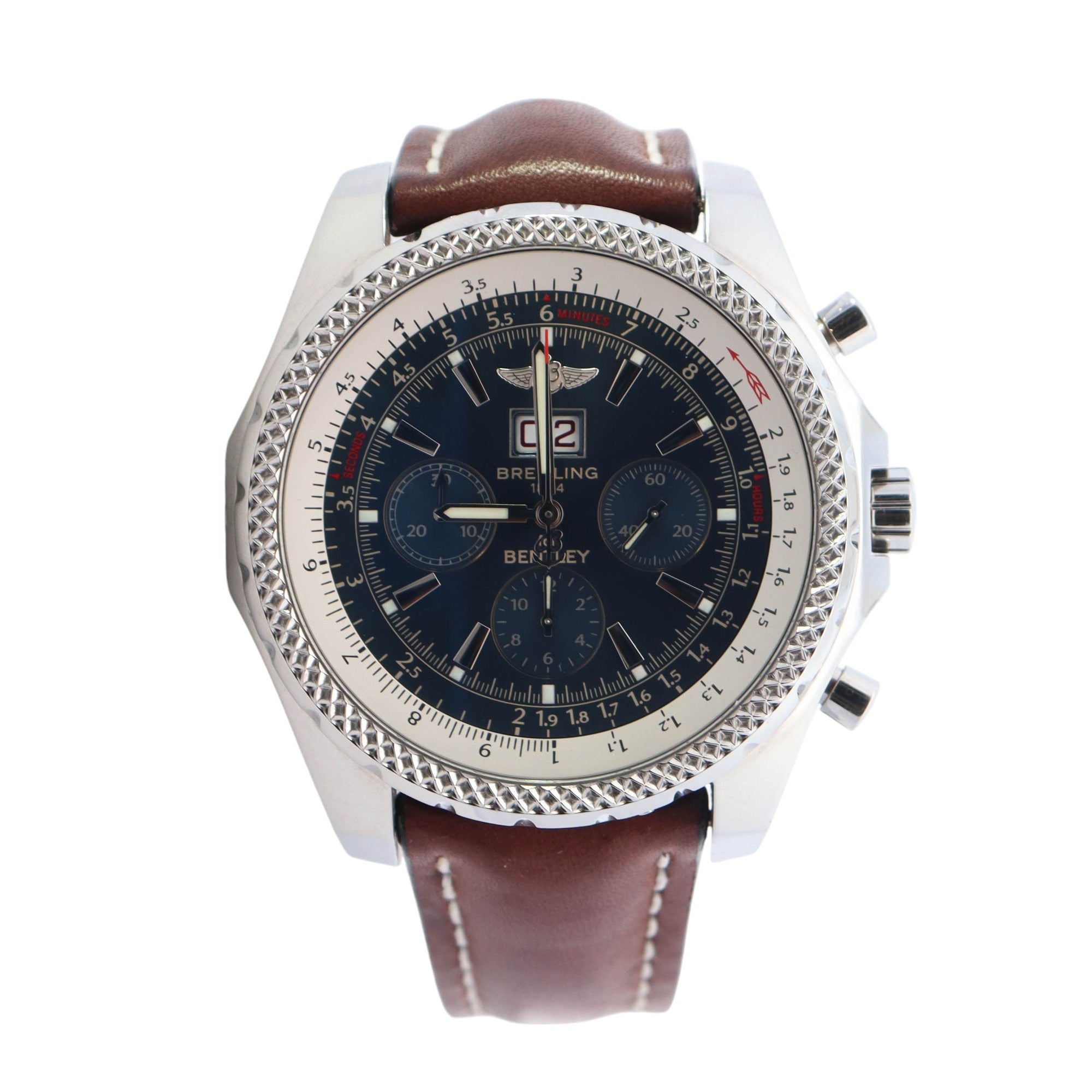 Breitling Bentley Stainless Steel 49mm Blue Chronograph Dial Watch Reference #: A4436212/C652 - Happy Jewelers Fine Jewelry Lifetime Warranty