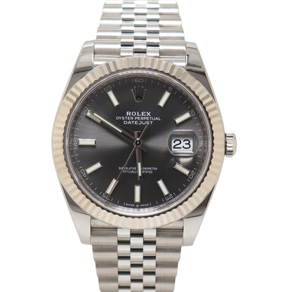 Rolex Datejust Stainless Steel 41mm Rhodium Stick Dial Watch Reference#: 126334 - Happy Jewelers Fine Jewelry Lifetime Warranty