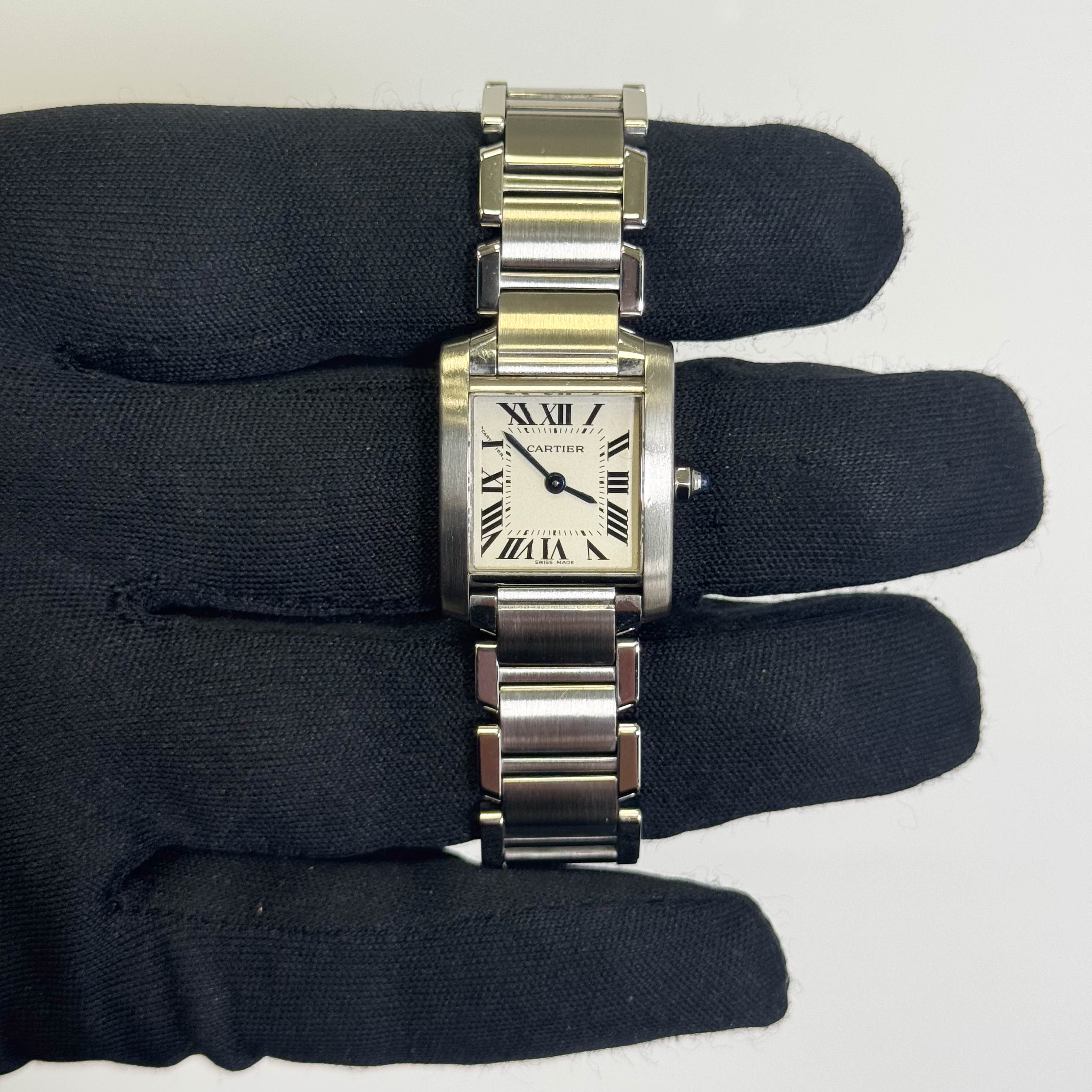 Cartier Tank Stainless Steel 20mm Ivory Dial Watch Ref# W51008Q3 - Happy Jewelers Fine Jewelry Lifetime Warranty