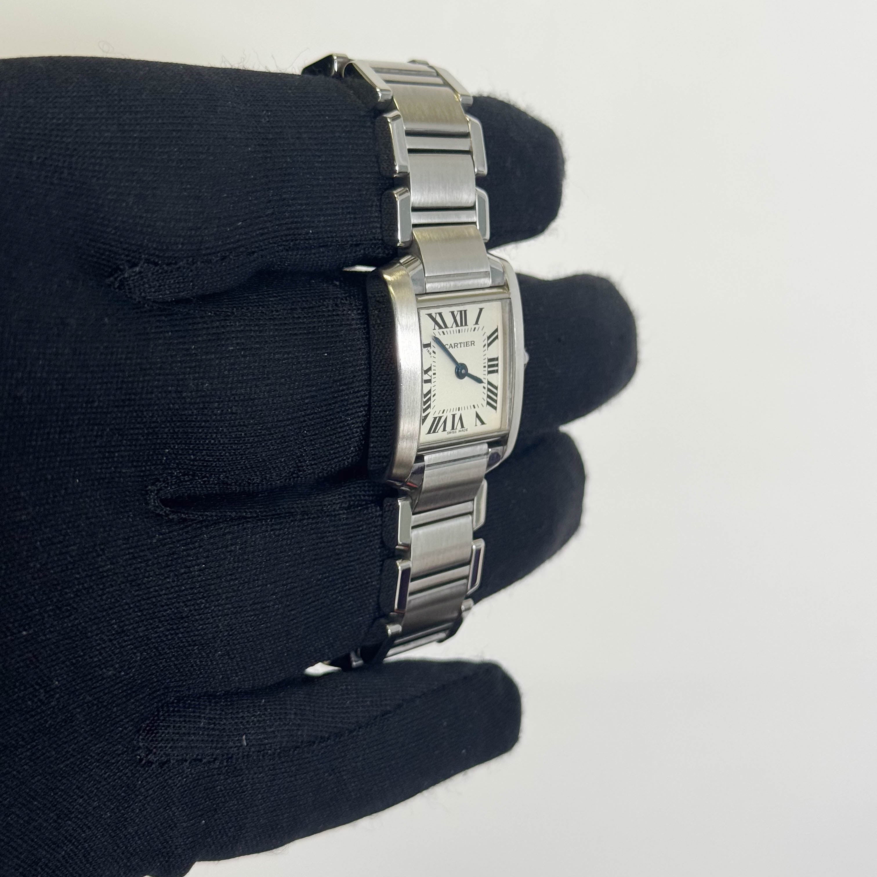 Cartier Tank Stainless Steel 20mm Ivory Dial Watch Ref# W51008Q3 - Happy Jewelers Fine Jewelry Lifetime Warranty