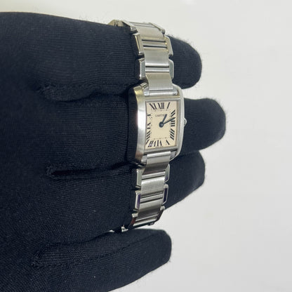 Cartier Tank Stainless Steel 20mm Ivory Dial Watch Ref# W51008Q3 - Happy Jewelers Fine Jewelry Lifetime Warranty
