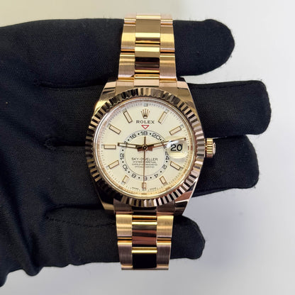 Rolex Sky Dweller 42mm White Dial Watch Ref# 326935