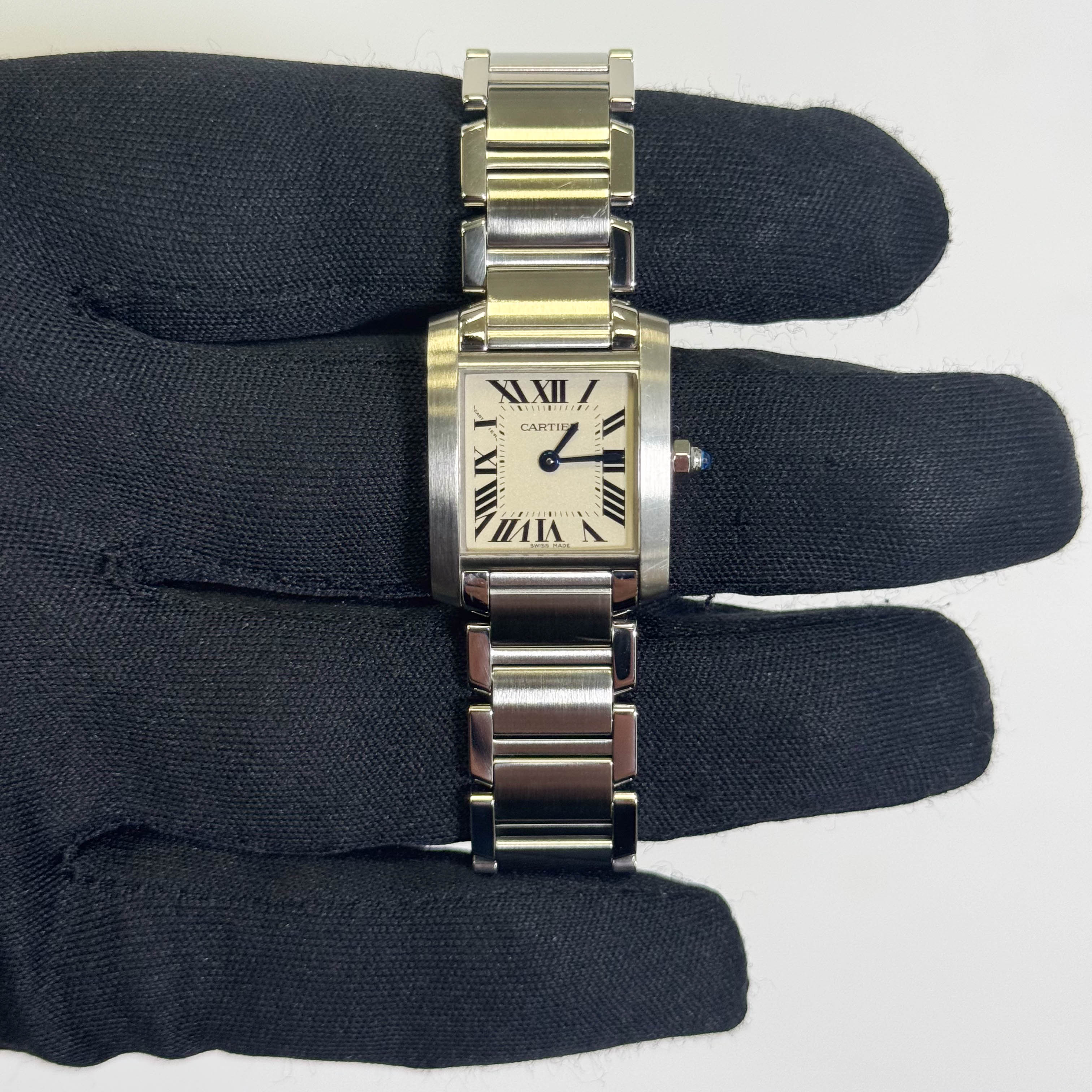 Cartier Tank Stainless Steel 20mm Ivory Dial Watch Ref# W51008Q3 - Happy Jewelers Fine Jewelry Lifetime Warranty