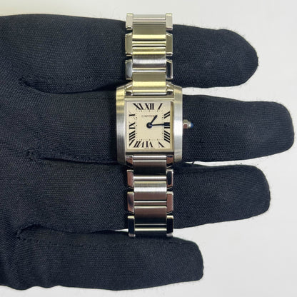 Cartier Tank Stainless Steel 20mm Ivory Dial Watch Ref# W51008Q3 - Happy Jewelers Fine Jewelry Lifetime Warranty