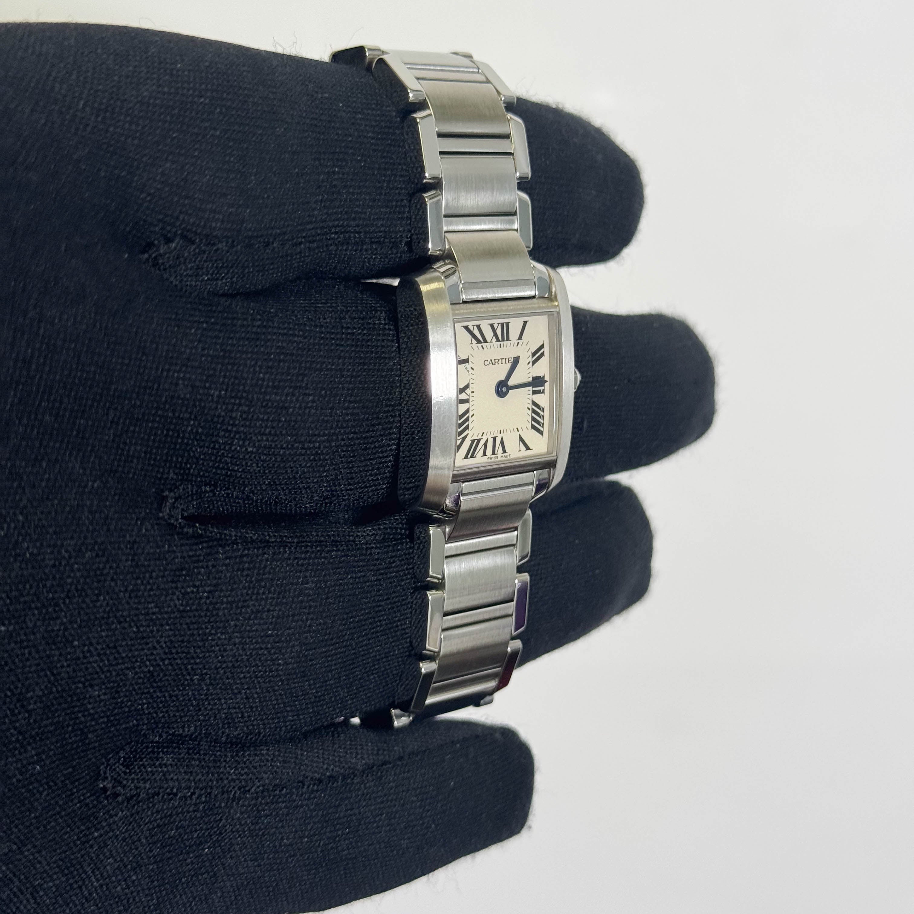 Cartier Tank Stainless Steel 20mm Ivory Dial Watch Ref# W51008Q3 - Happy Jewelers Fine Jewelry Lifetime Warranty