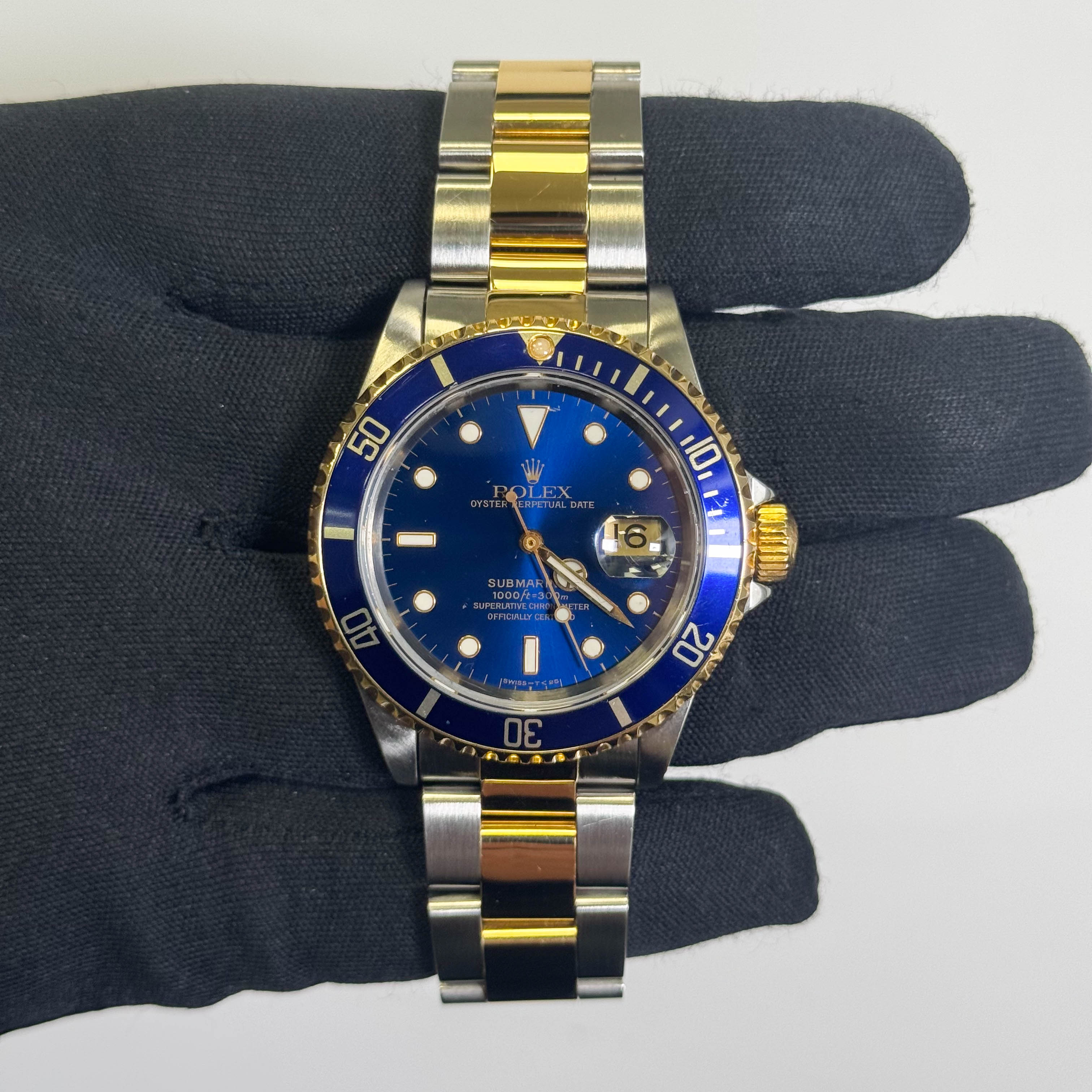Rolex Submariner 40mm Blue Dial Watch Ref# 16613 - Happy Jewelers Fine Jewelry Lifetime Warranty
