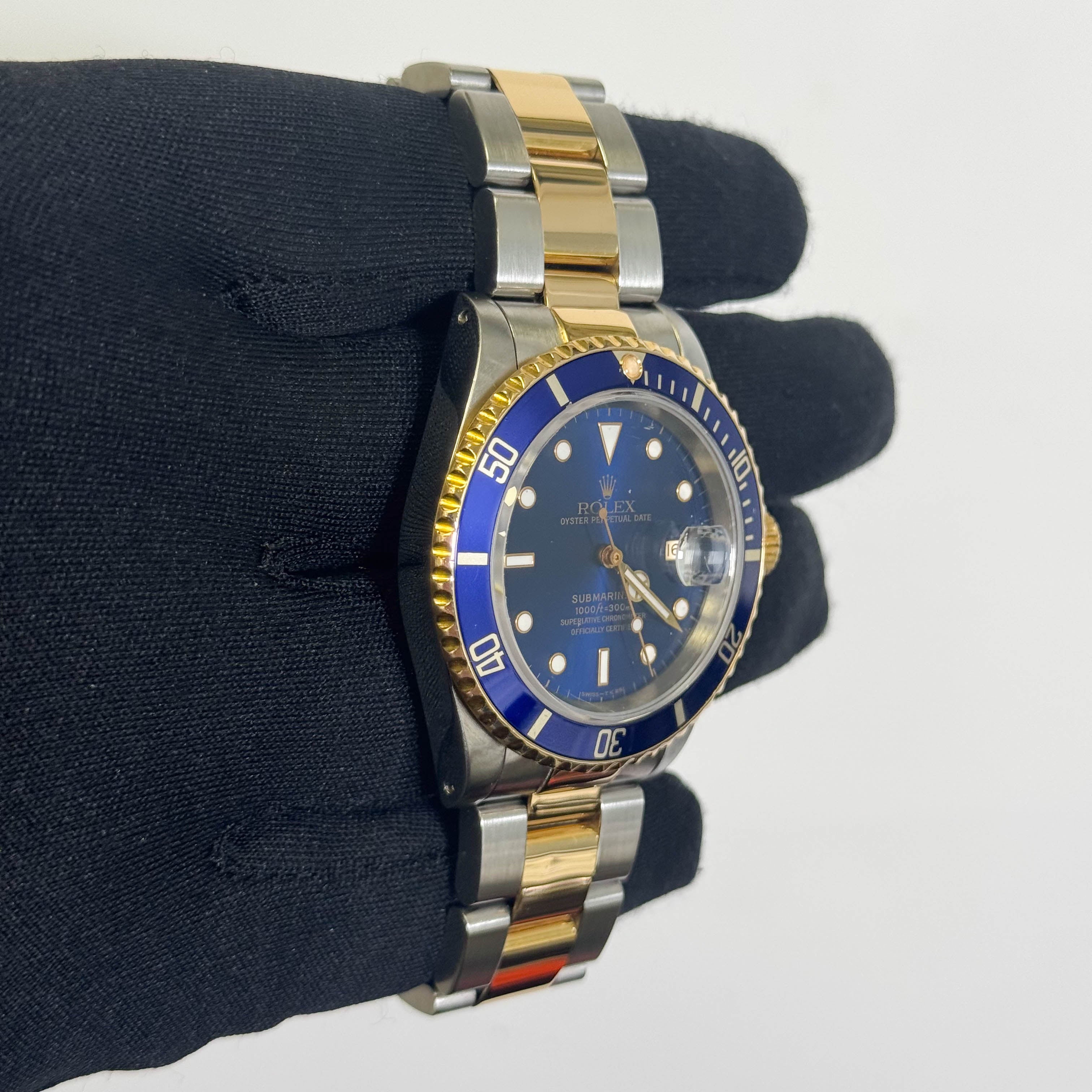 Rolex Submariner 40mm Blue Dial Watch Ref# 16613 - Happy Jewelers Fine Jewelry Lifetime Warranty